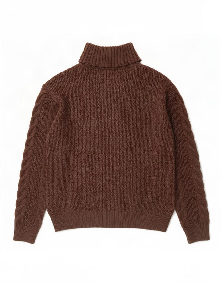 Marks & Spencer Pull col roulé pour femme UK 10 Petit Acrylique Marron