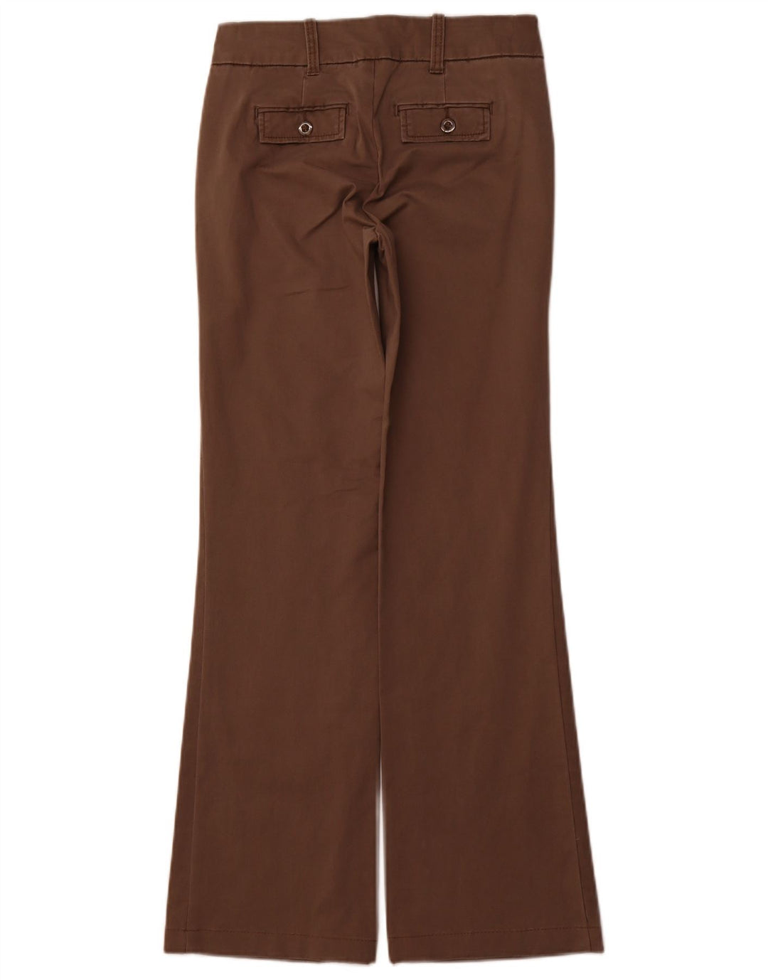 BENETTON Pantalon Chino Bootcut Femme IT 38 XS W26 L30 Marron Coton