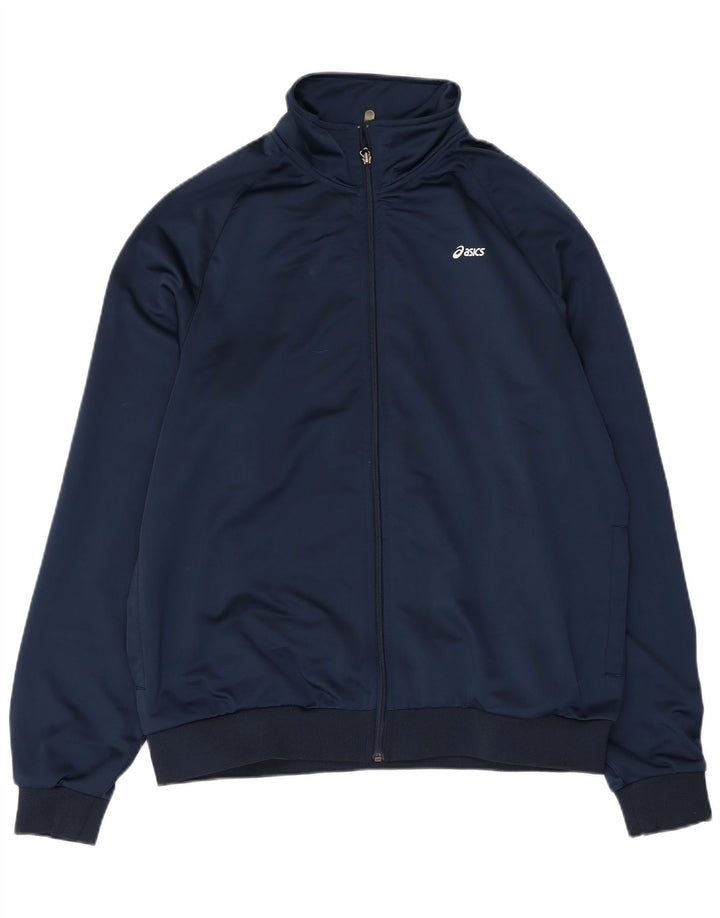 Asics Veste de survêtement pour femme UK 18 XL Bleu marine Polyester