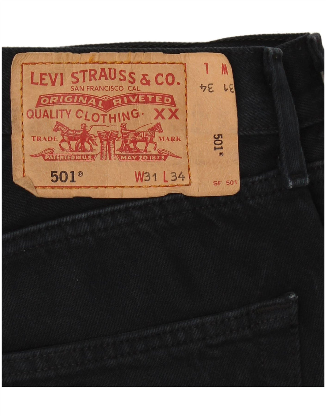 LEVI'S Jean Droit 501 Homme W31 L34 Bleu Marine