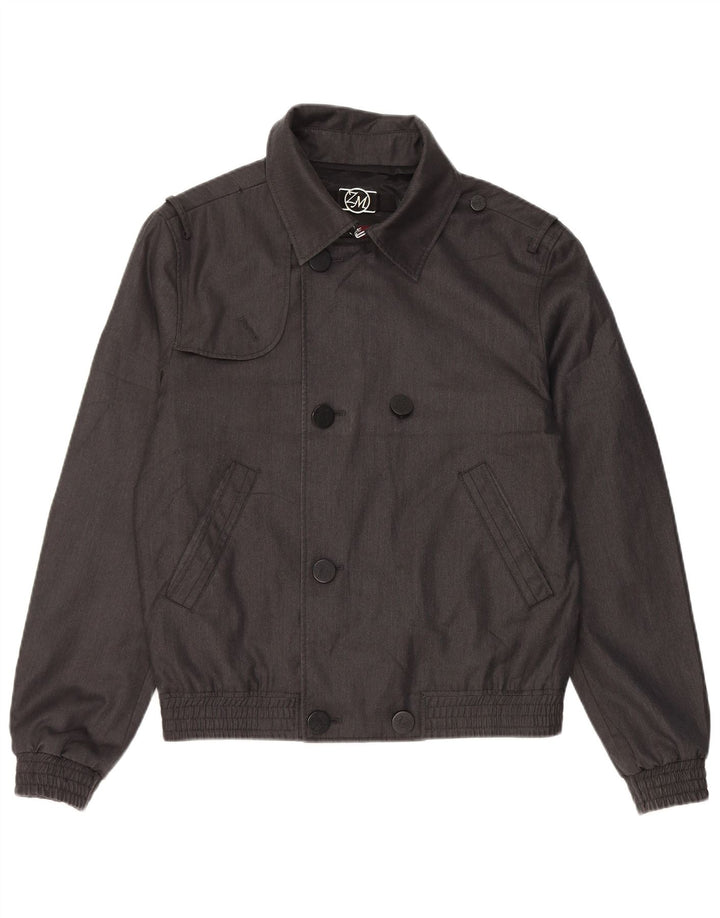 Zara Veste Bomber Double Boutonnage Homme UK 38 Gris Moyen Polyester