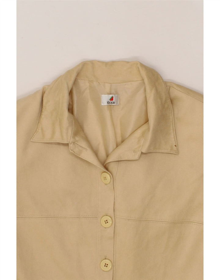 ECCO Womens 5 Button Blazer Jacket UK 16 Large Beige Viscose Vintage Ecco and Second-Hand Ecco from Messina Hembry 