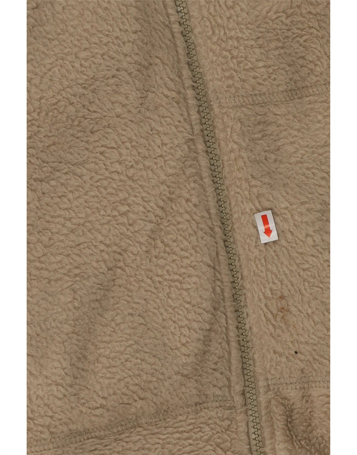 FILA Mens Fleece Jacket UK 44 2XL Off White Colourblock Polyester