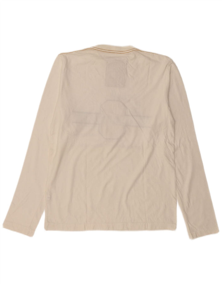 THINK PINK Haut graphique à manches longues XL en coton blanc cassé pour homme