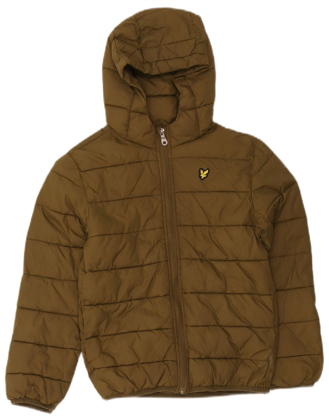 Lyle & Scott Veste matelassée à capuche pour garçon 7-8 ans Kaki Polyamide