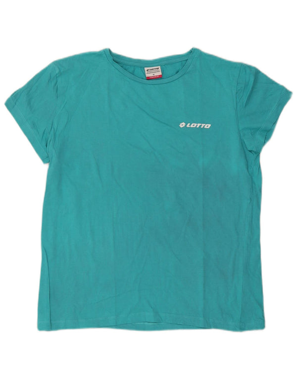 Lotto T-Shirt Femme Top UK 44 Bleu Moyen Coton