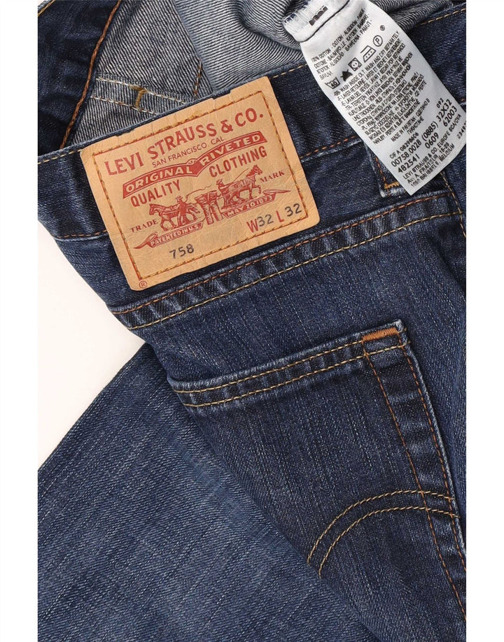 Levi's Jean droit 758 vieilli W32 L32 homme bleu marine en coton