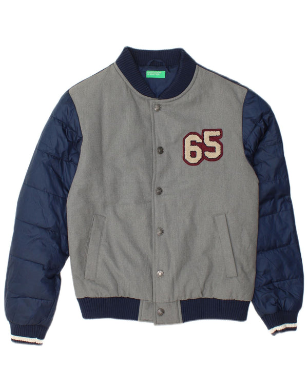 Benetton Veste Varsity Graphique Garçon 13-14 ans 3XL Gris Polyester