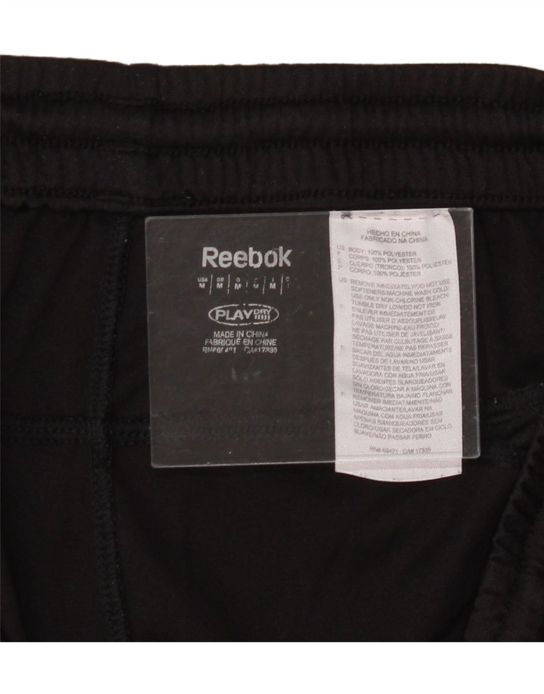 REEBOK Mens Sport Shorts Medium Black Polyester Vintage Reebok and Second-Hand Reebok from Messina Hembry 