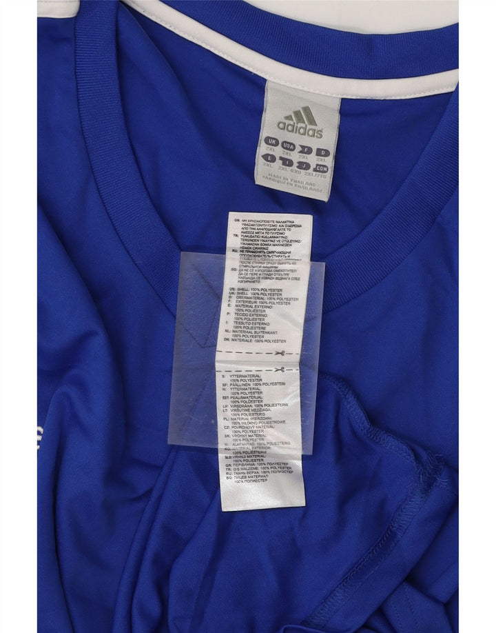 ADIDAS Hommes Climalite T-Shirt Haut 2XL Bleu Polyester