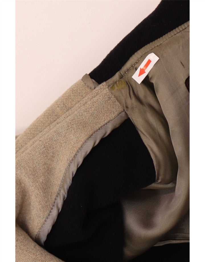 Zip Homme Duffle Coat à capuche UK 38 Laine Gris Moyen
