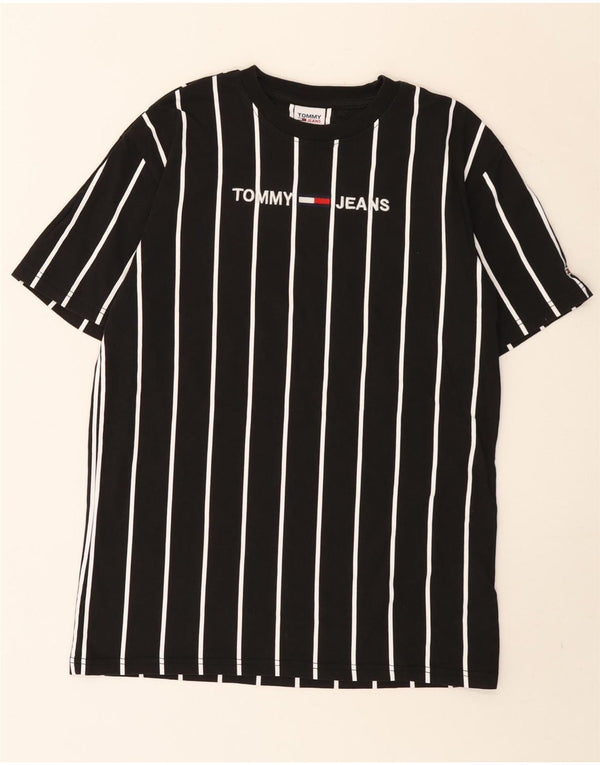 Tommy Hilfiger Mens Denizen Graphic T-Shirt Top Petit Noir Rayé Coton