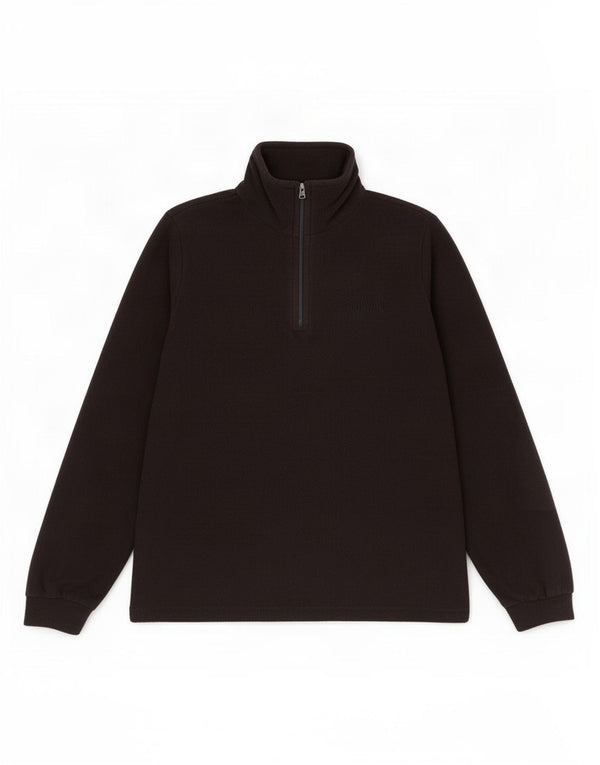 Brugi Pull polaire à col zippé pour femme UK 14 Medium Noir Polyester