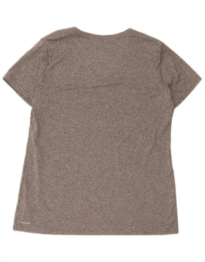 Reebok T-Shirt Femme UK 16 Large Gris Polyester