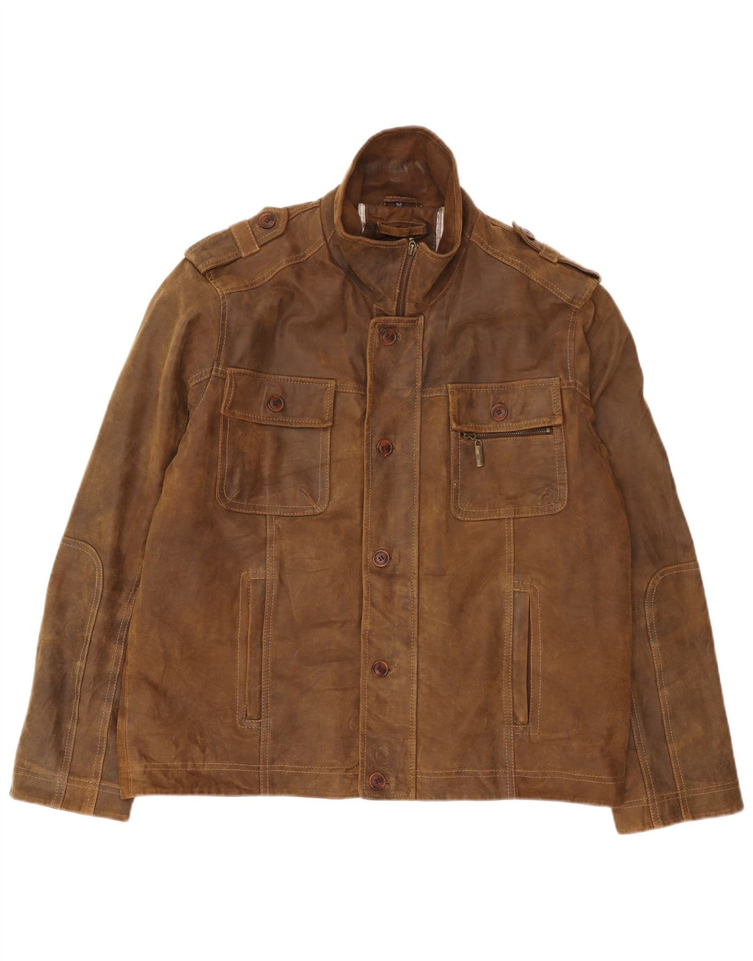 Engbers Veste militaire en daim pour homme IT 52 XL en cuir marron