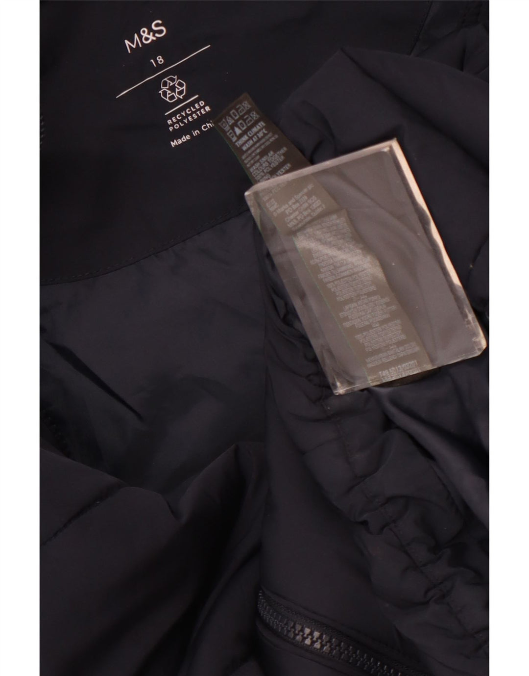 Marks & Spencer Veste matelassée à capuche pour femme UK 18 XL Bleu marine Polyester