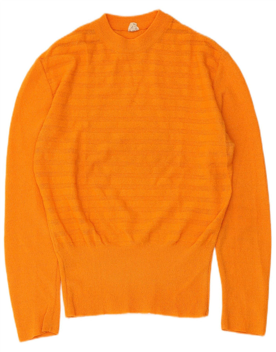 vintage Femme Crew Neck Jumper Pull IT 46 Grand Orange Rayé