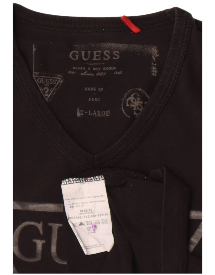 Guess Haut Graphique Homme Manches Longues XL Noir Coton