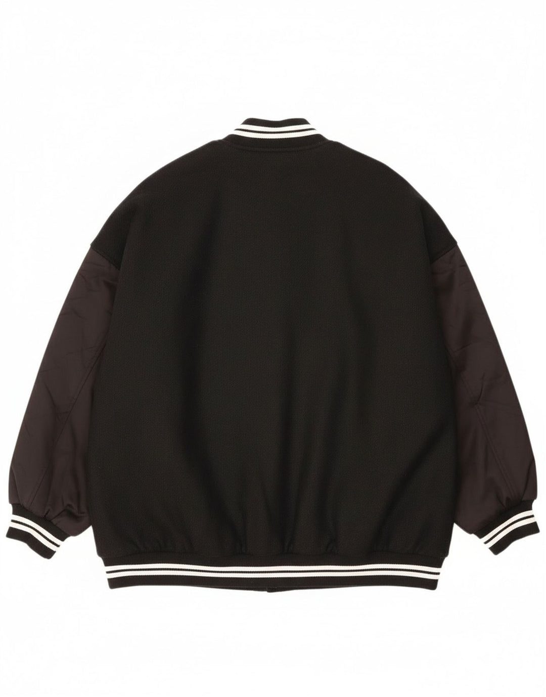 Zara Veste Varsity surdimensionnée pour femme UK 10 Small Noir Colourblock
