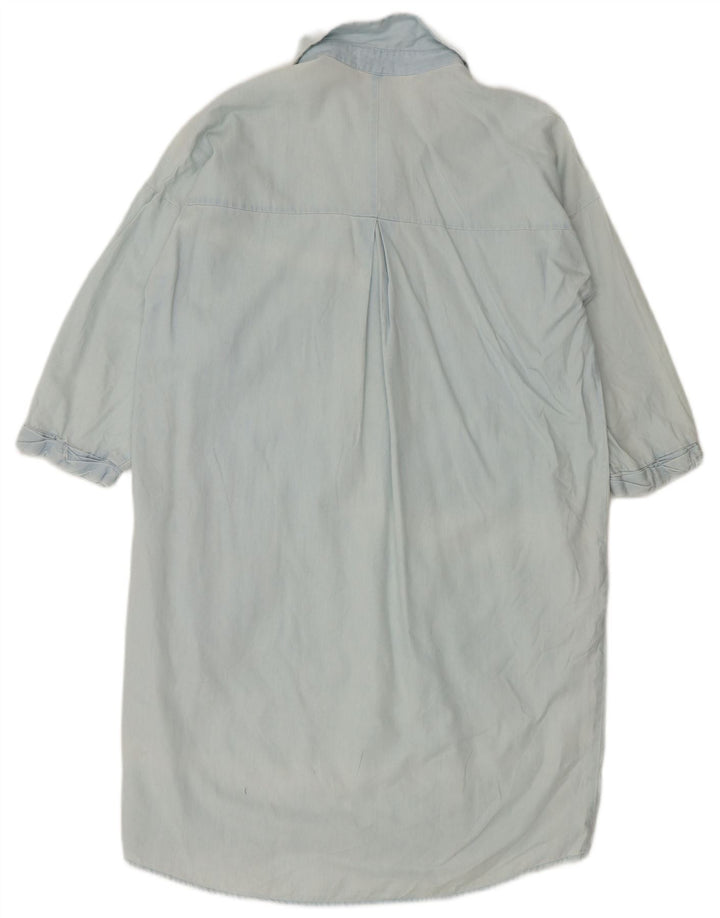 Whistles Robe chemise pull coupe ample pour femme UK 10 Petit Bleu Coton