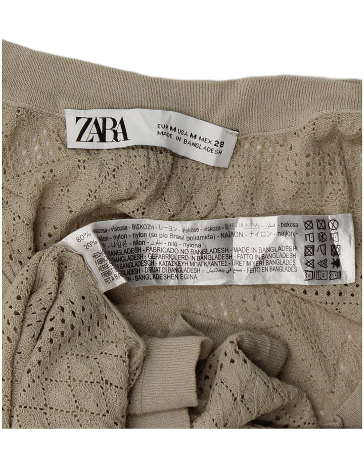 Zara Débardeur transparent pour femme UK 12 Viscose beige moyen