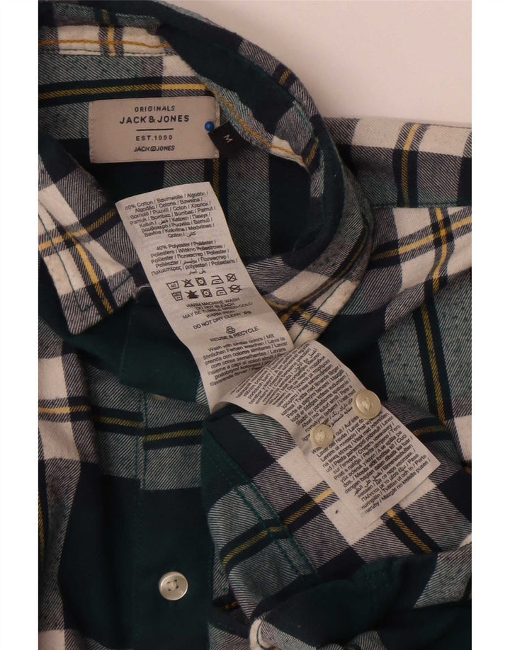 Jack & Jones Chemise en Flanelle Homme Vert Moyen à Carreaux en Coton
