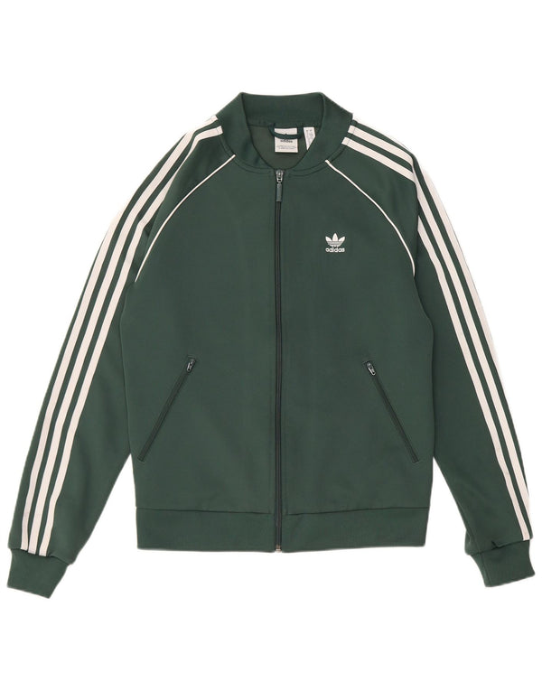 Adidas Veste de survêtement coupe régulière pour femme UK 10 Petit Vert Polyester