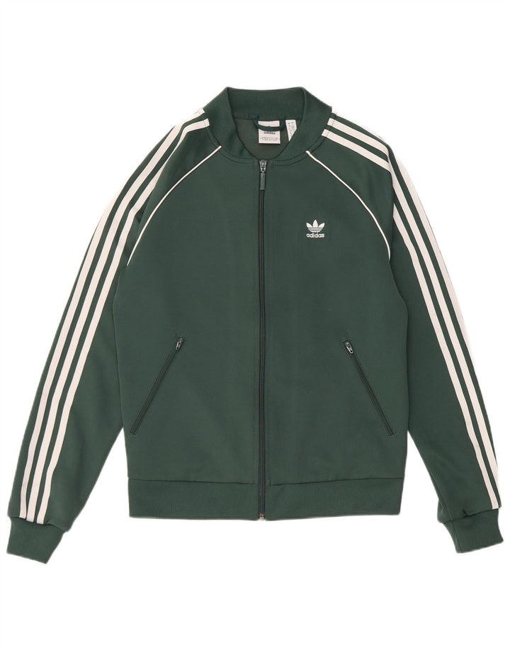 Adidas Veste de survêtement coupe régulière pour femme UK 10 Petit Vert Polyester
