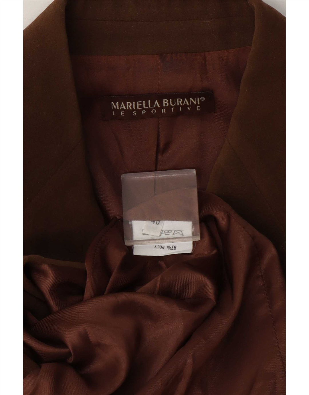 Mariella Burani Veste blazer 3 boutons pour femme EU 40 Marron moyen