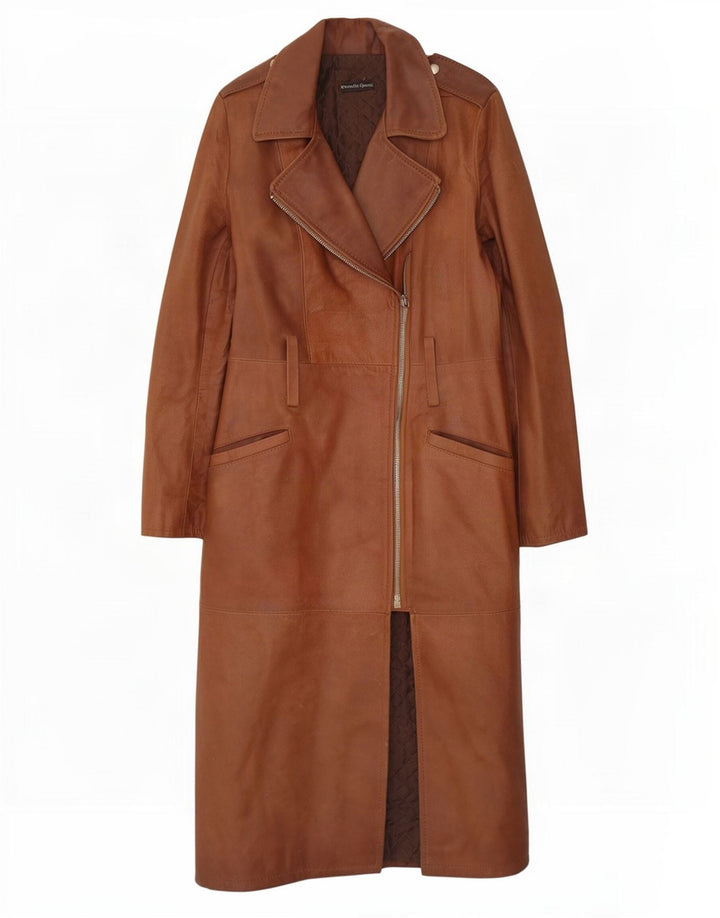 Manteau en cuir femme vintage IT 44 Marron moyen