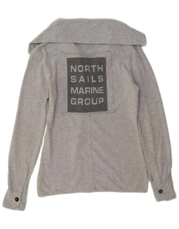 North Sails Polo de rugby graphique surdimensionné pour femme UK 6 XS Gris moucheté