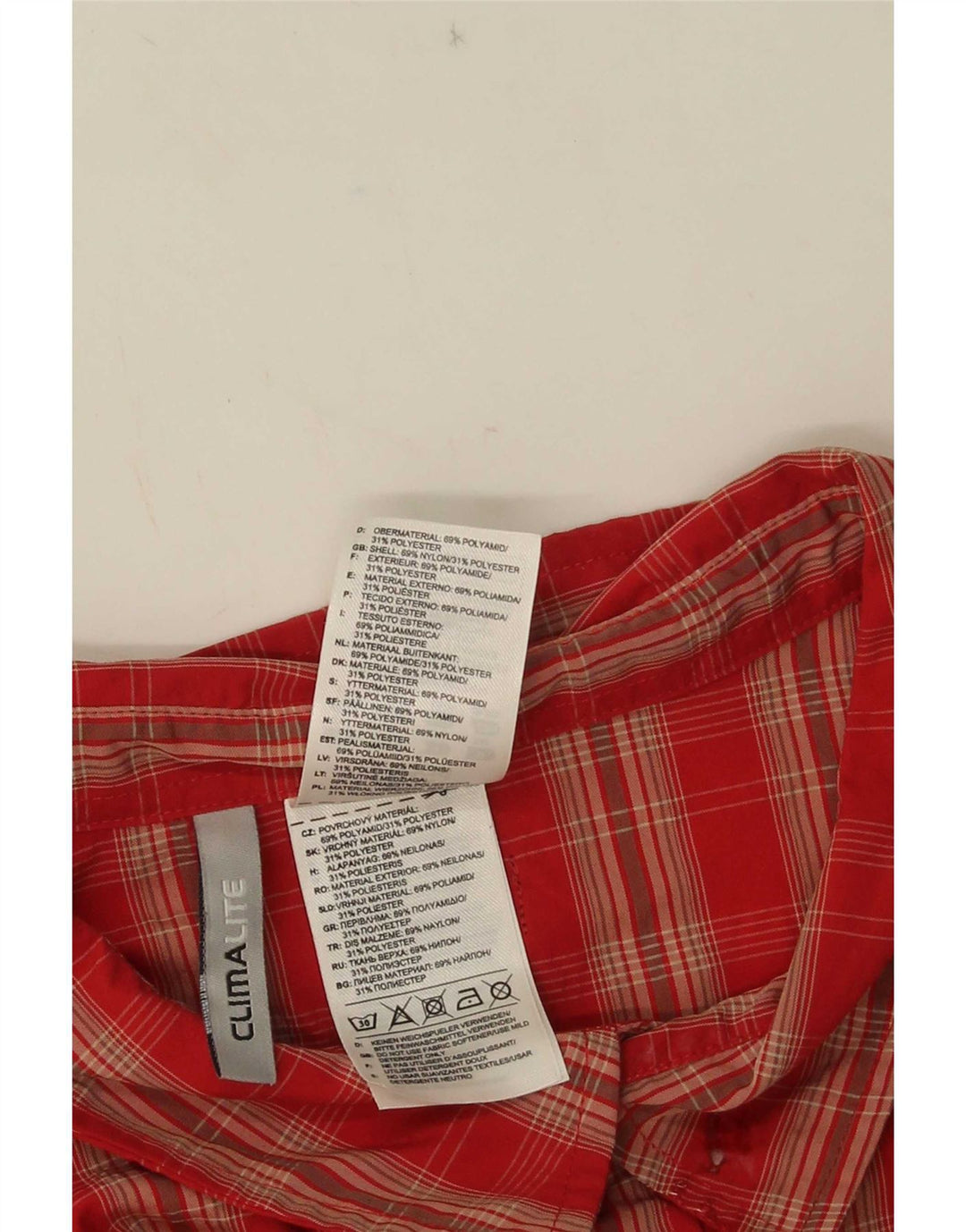 Adidas Chemise à manches courtes Climalite pour homme 2XL Rouge à carreaux en polyamide