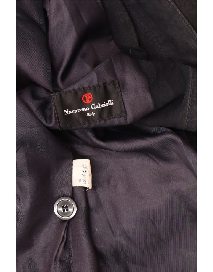 Nazareno Gabrielli Veste en daim pour femme IT 44 Bleu marine moyen