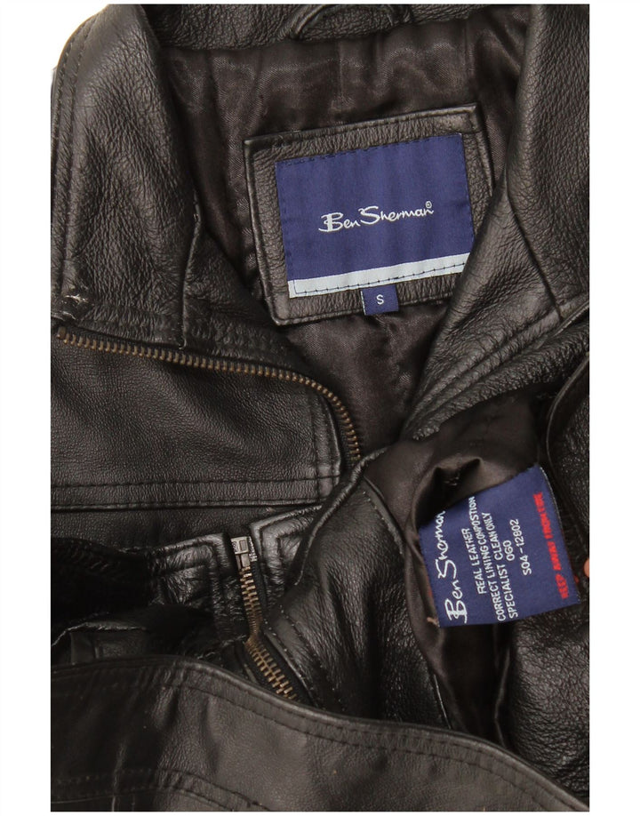 Ben Sherman Veste en cuir pour garçon 9-10 ans Petit cuir noir