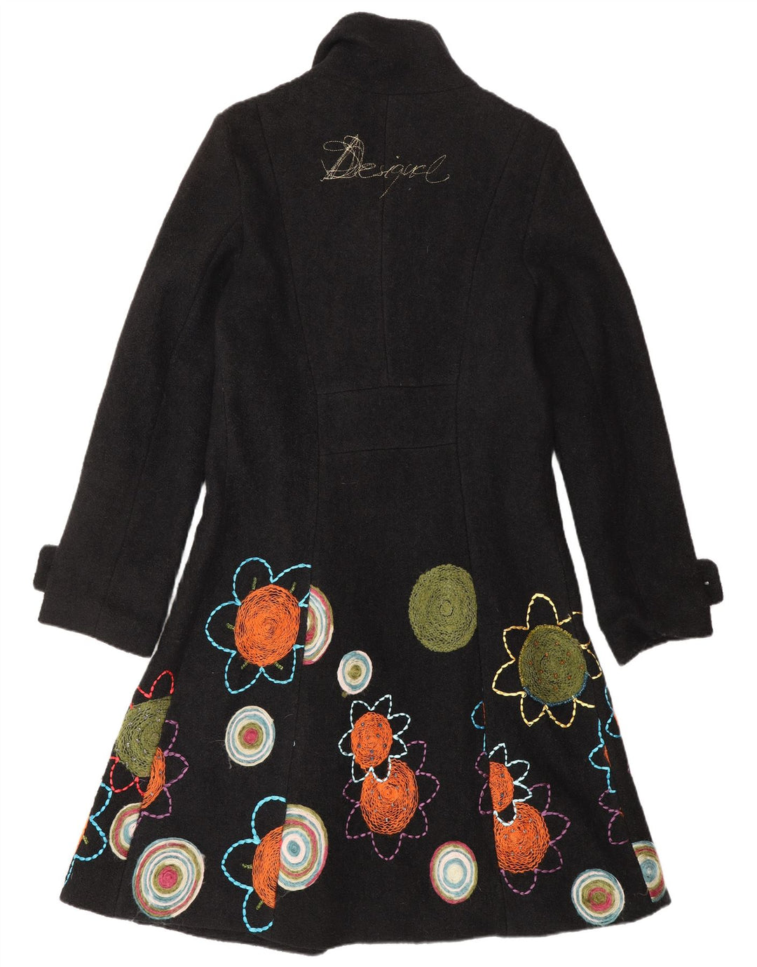 Desigual Womens Graphic Pardessus UK 10 Petit Noir Floral