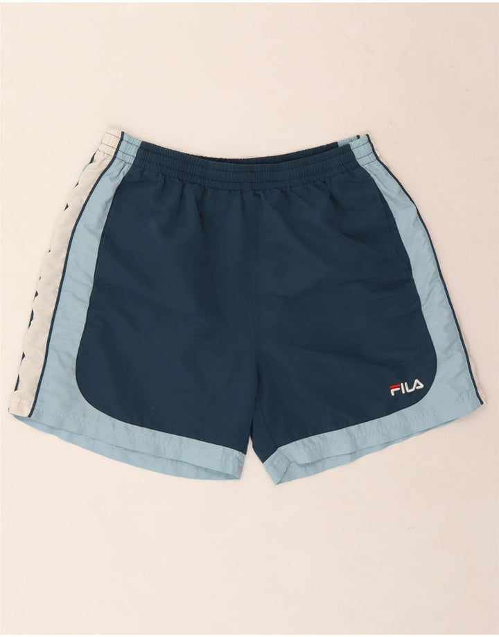 Fila Short de Sport Graphic Homme XL Bleu Marine Colorblock Polyester