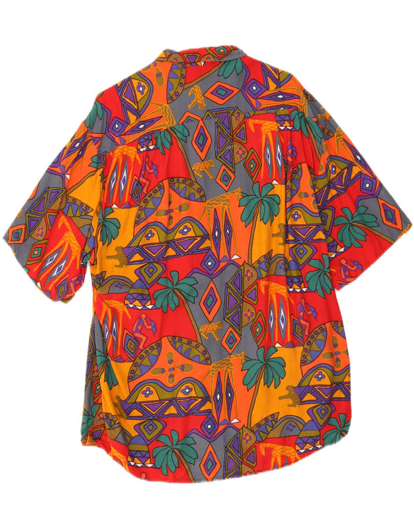 Rodrigo Chemise à manches courtes pour homme Taille 41/16 Grand motif géométrique multicolore