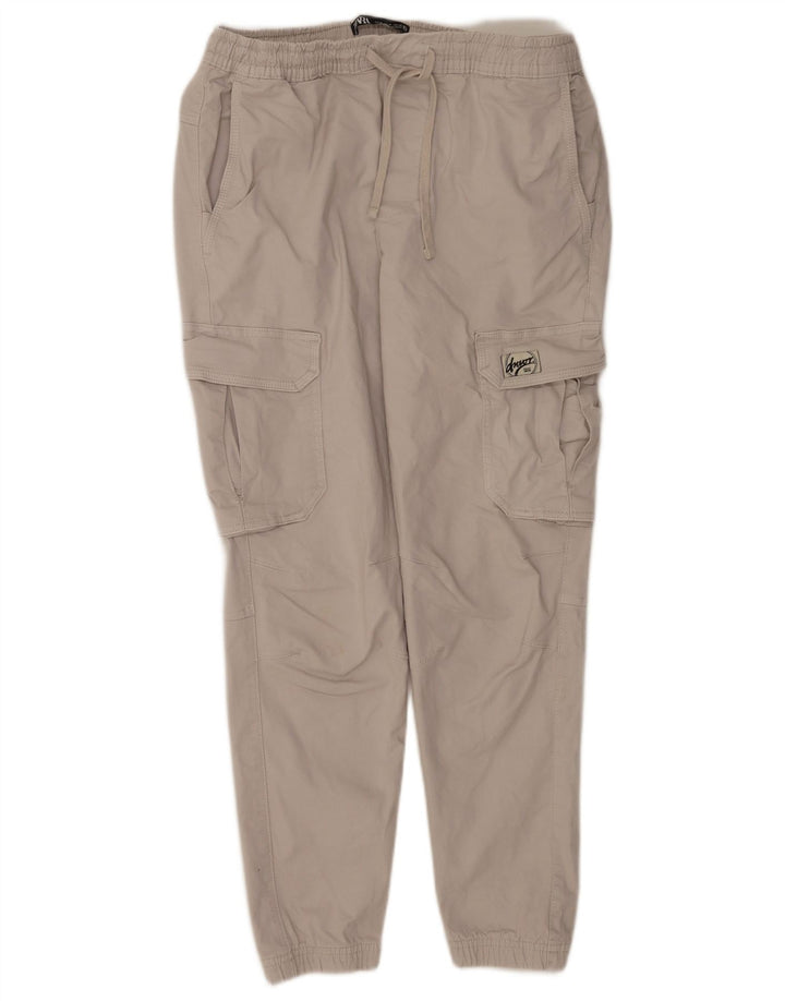 Zara Pantalon Cargo Joggers Homme Moyen W31 L28 Gris Coton