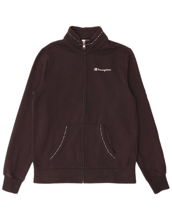Champion Veste de survêtement graphique pour femme UK 14 Large Noir Coton
