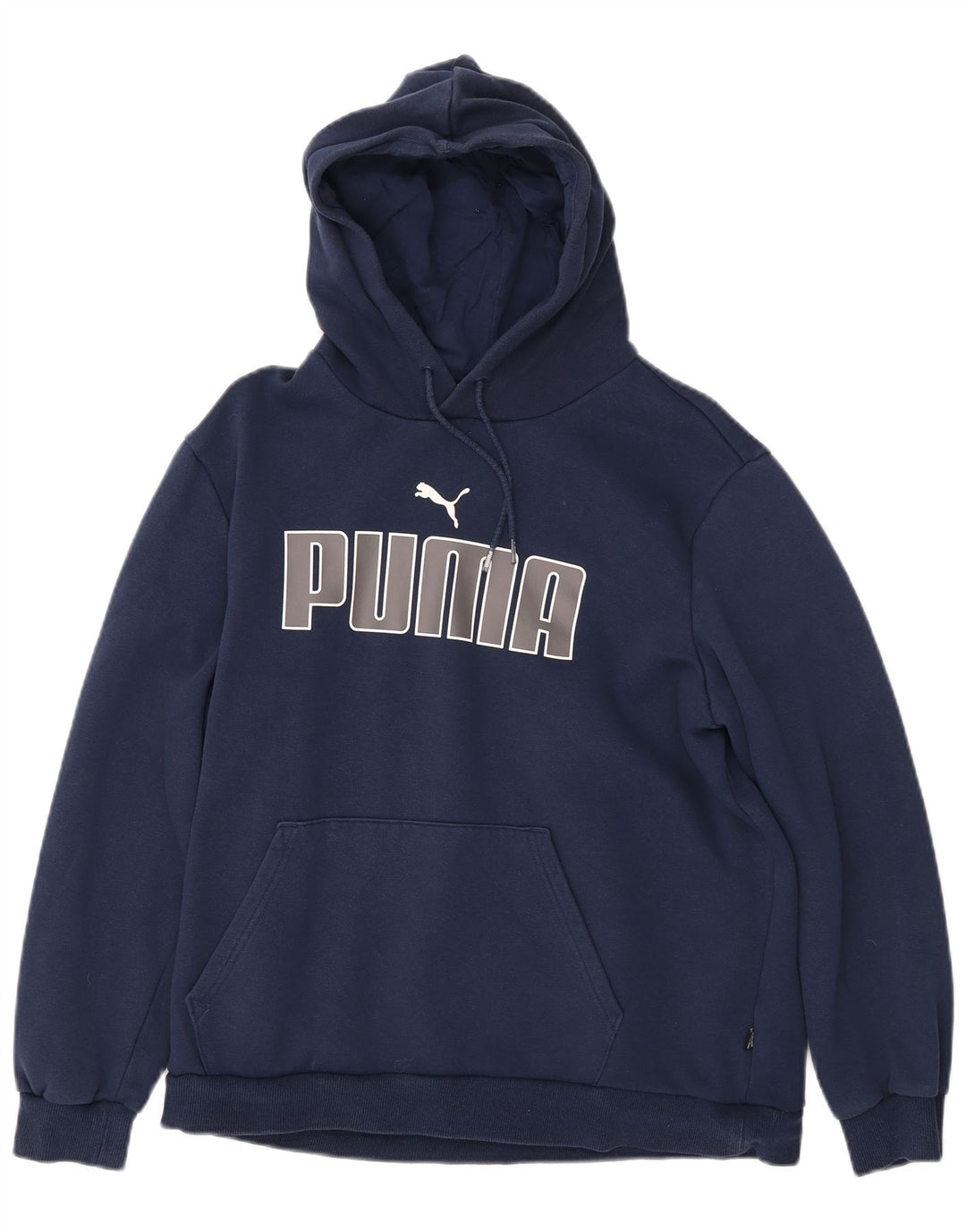 PUMA Pull à capuche graphique pour femme UK 16 Large Bleu marine