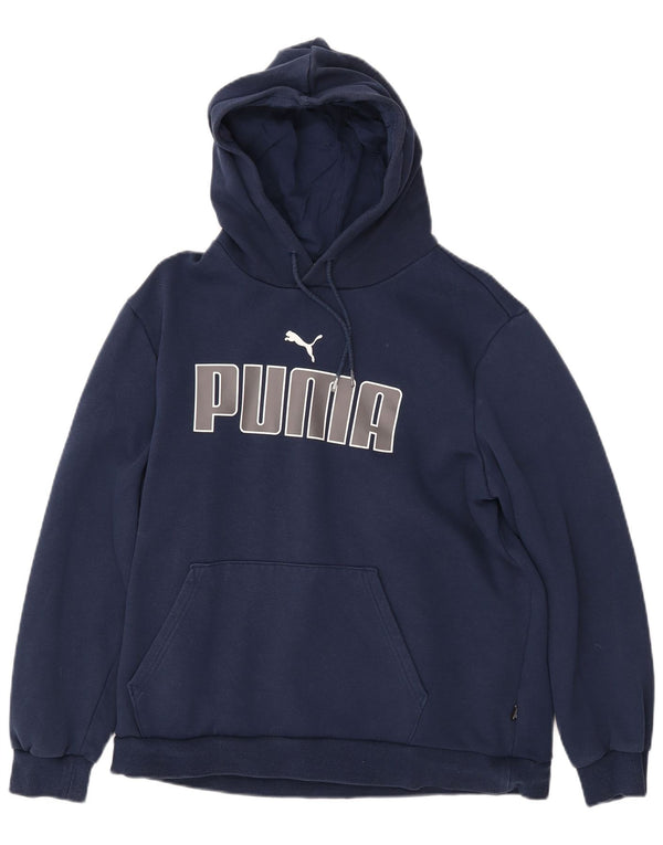 PUMA Pull à capuche graphique pour femme UK 16 Large Bleu marine