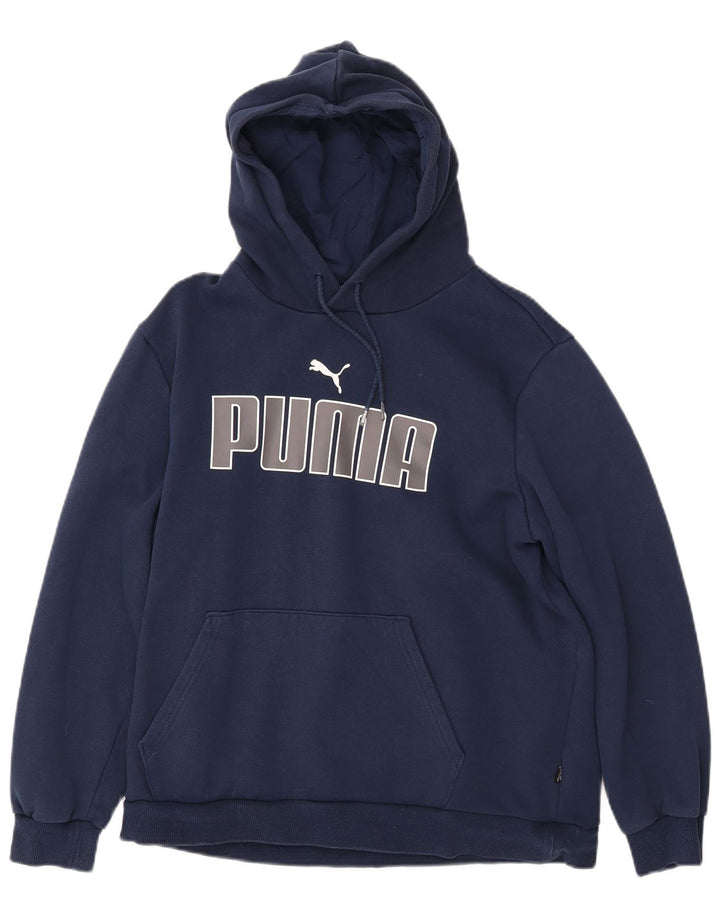 PUMA Pull à capuche graphique pour femme UK 16 Large Bleu marine