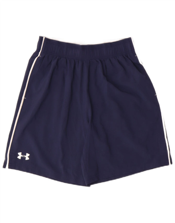 UNDER ARMOUR Mens Graphic Sport Shorts Medium Navy Blue Polyester Sports