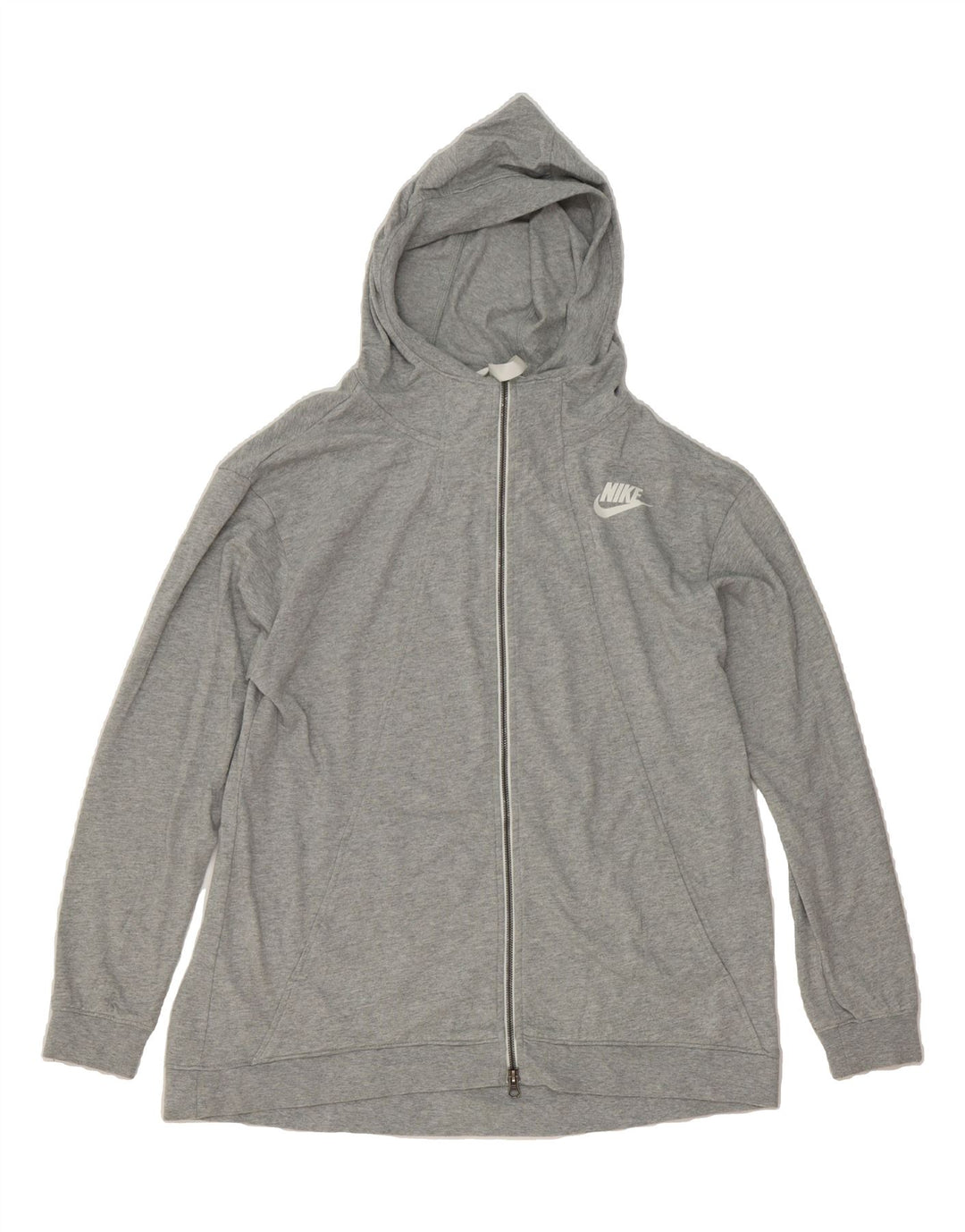 NIKE Mens Zip Hoodie Sweater Large Grey Polyester Vintage Nike and Second-Hand Nike from Messina Hembry 