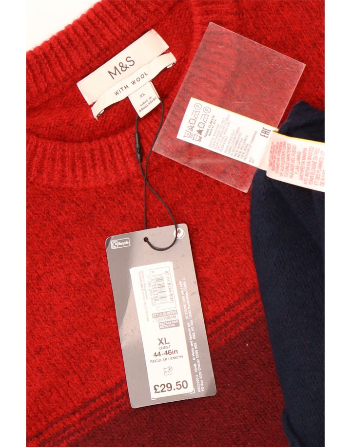 Marks & Spencer Pull col rond pour homme XL rayé multicolore