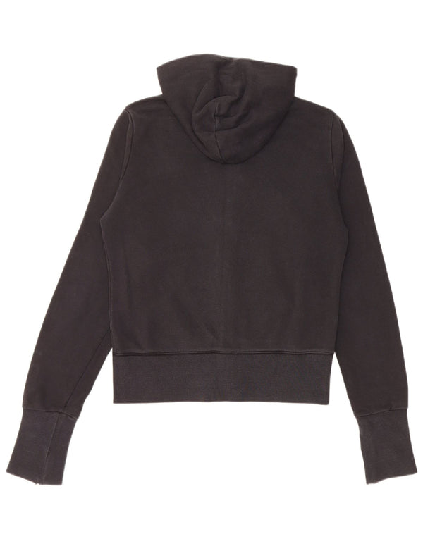 NIKE Pull à capuche zippé pour femme UK 10/12 Coton noir moyen