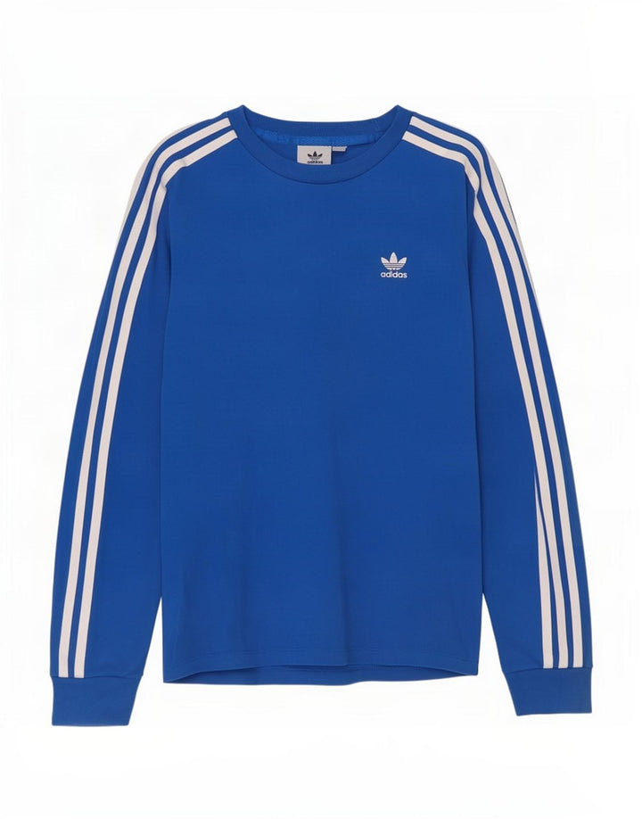 Adidas Haut à manches longues pour femme UK 8 Petit Bleu Coton