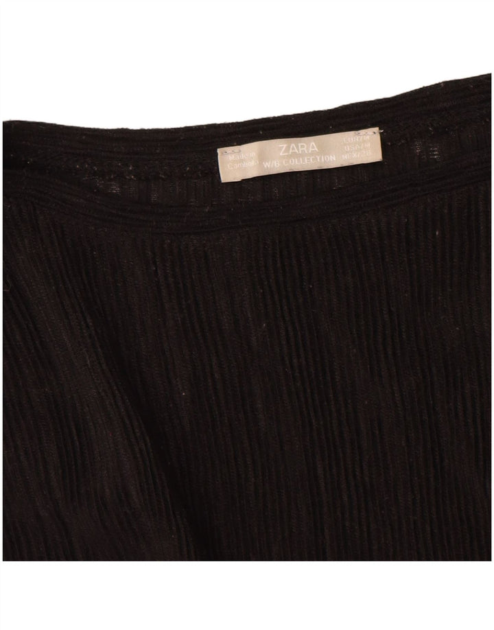 Zara Pull surdimensionné à col bateau pour femme UK 14 Noir moyen