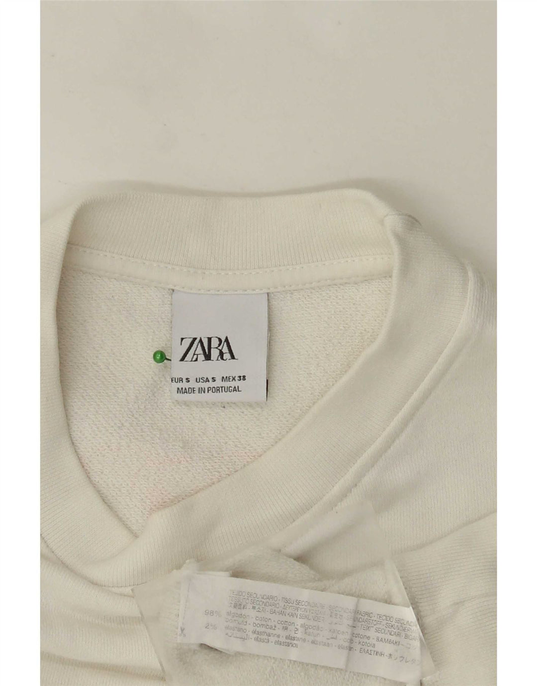 Zara Mens Graphic Sweatshirt Jumper Petit Coton Blanc