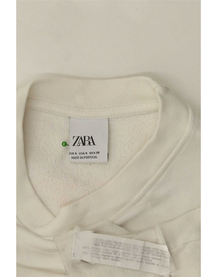 Zara Mens Graphic Sweatshirt Jumper Petit Coton Blanc